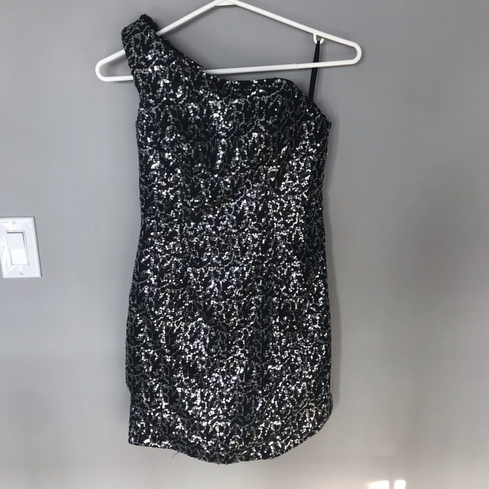 Sequin One Shoulder Party Dress